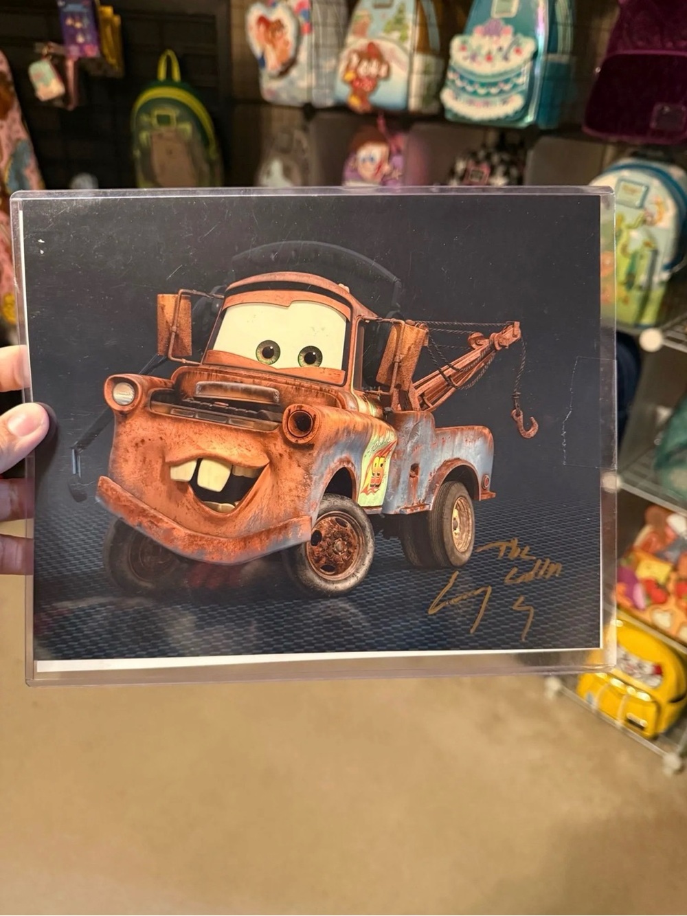 Disney Mater Tow Truck Print in Rusty Orange and Blue